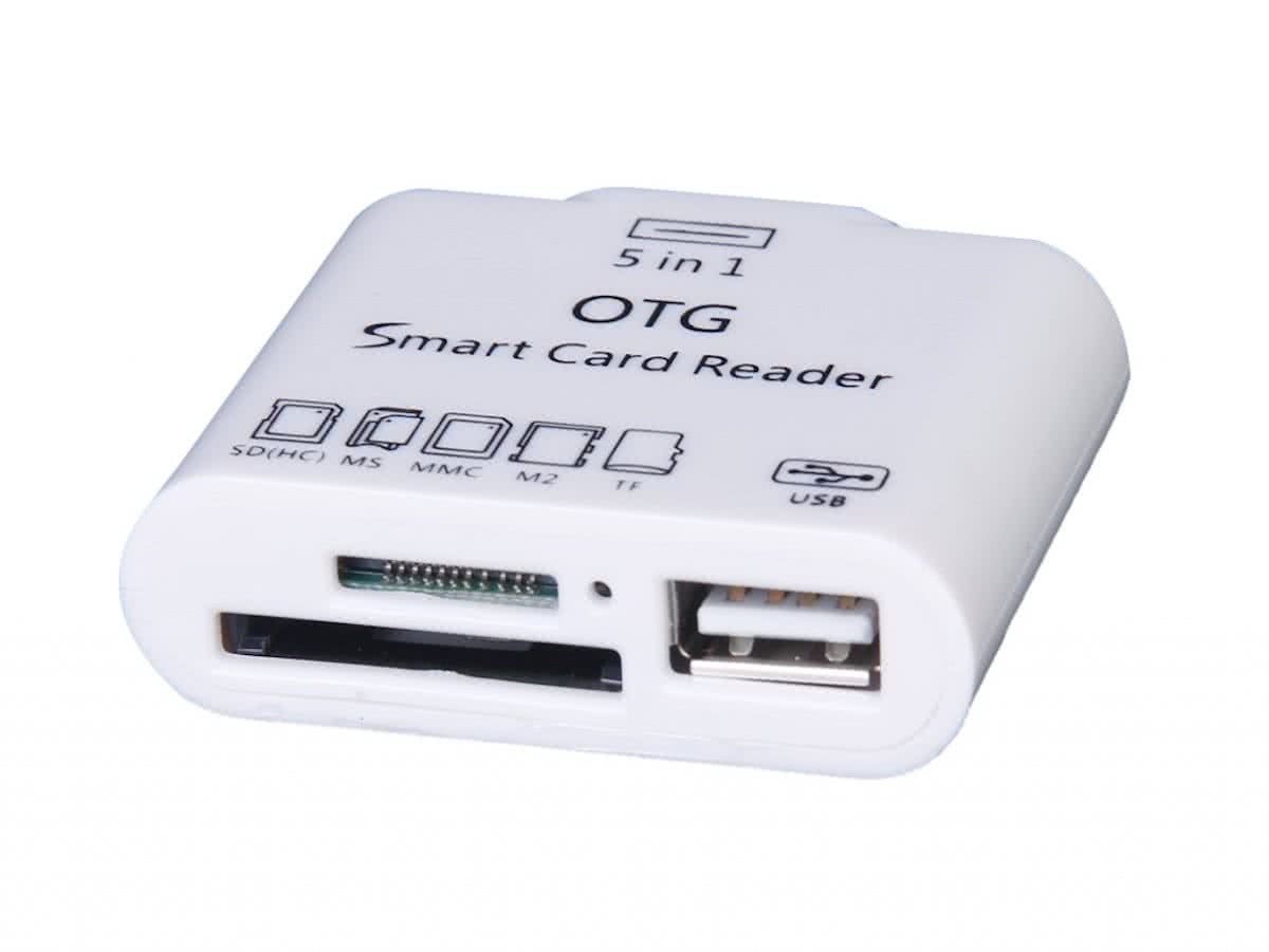 Micro USB OTG Connection Kit 5 in 1 voor Alcatel One Touch Go Play, wit , merk i12Cover