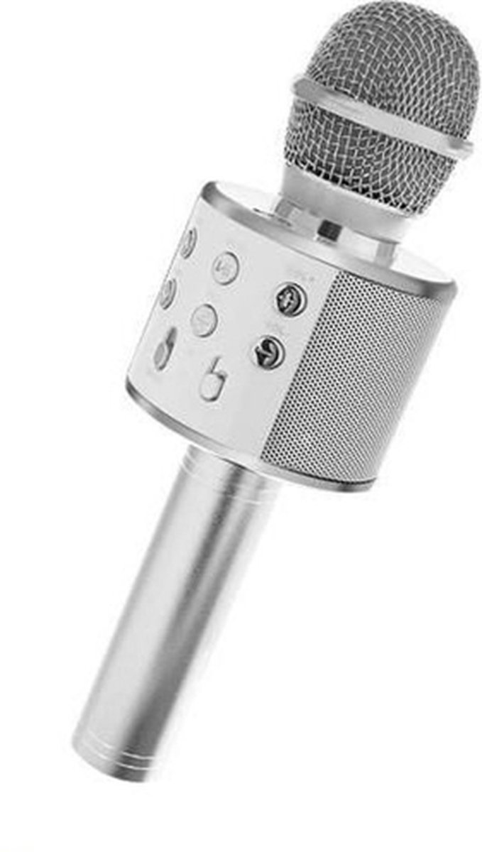 iBello Draadloze Karaoke microfoon zilver - Bluetooth - Geschikt voor Android & iOS