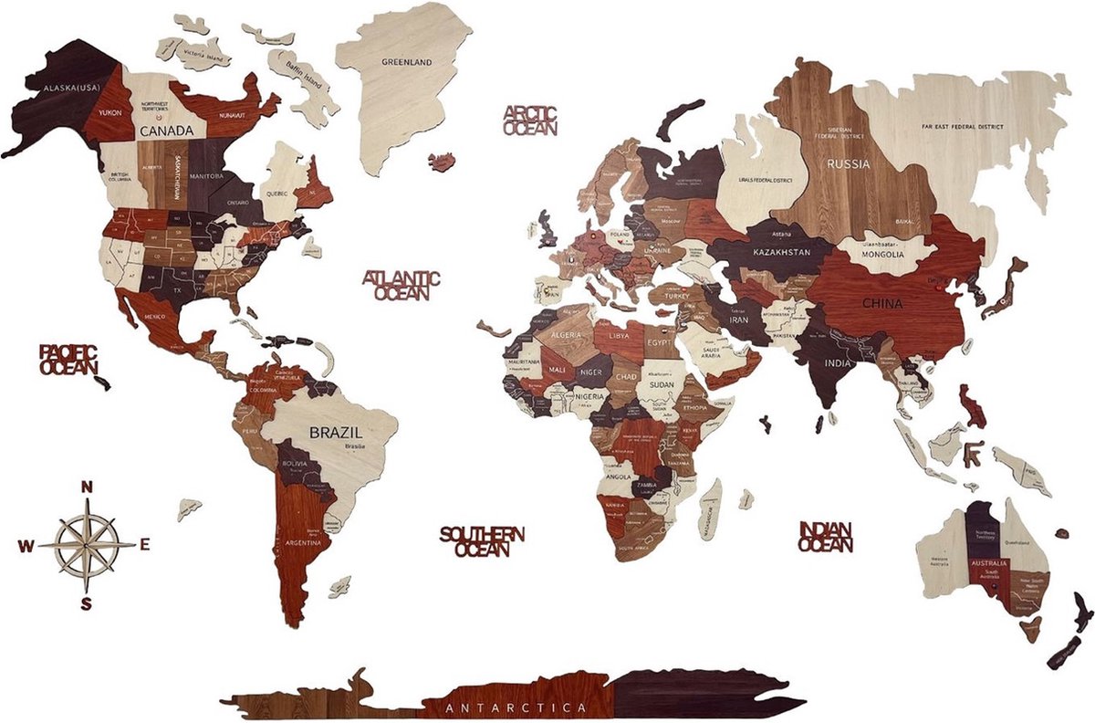 Green Split -   - 3D Houten   - Wanddecoratie - 3D muur decoratie - Housewarming Cadeau - Cadeau voor man - Cadeau voor vrouw - 225*135 cm