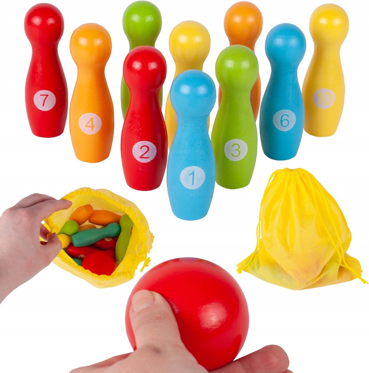 Ilso houten bowling set - duurzaam - kegelset