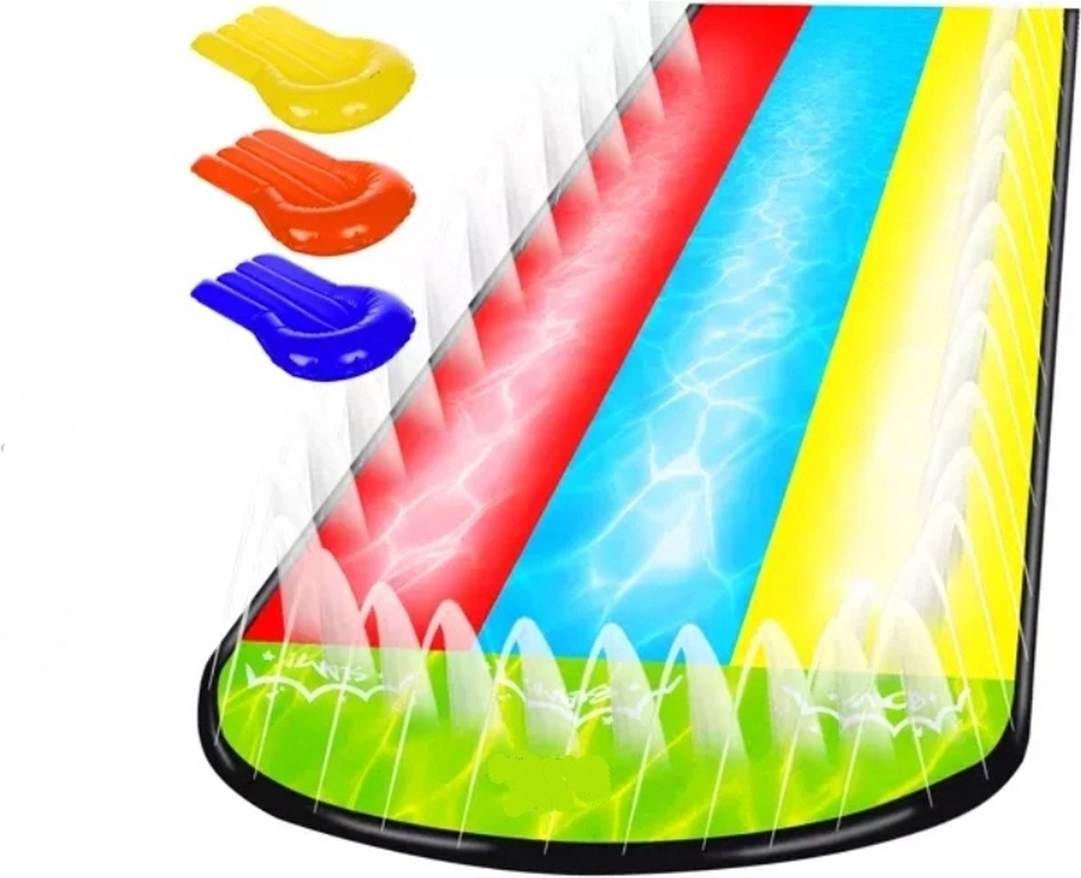 Ilso waterglijbaan - buikschuifbaan - waterslide - waterglijmat - sproeiers - 3 banen - 4M