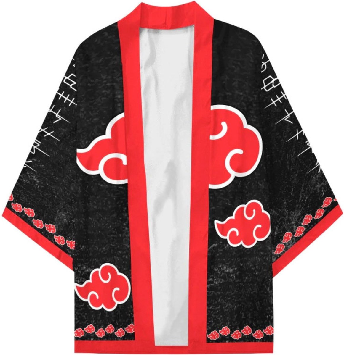 Naruto Akatsuki Haori kimono Jacket - Red Cloud Logo , Cosplay, Cosplay kimono, Animé jasje, cosplay kimono, Cosplay merch, Naruto, anime kleding, cosplay jasje, Maat L