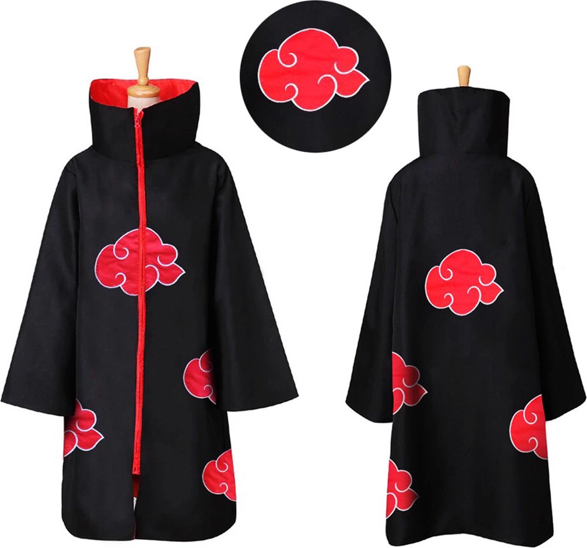 Naruto Itachi Akatsuki Lange Jas Mantel Cosplay , Itachi jas, cosplay kostuum, itachi kostuum, itachi cloak, Naruto cosplay, Naruto kostuum, Akatsuki, cosplay merch, Naruto merch, Itachi, Anime kostuum, Maat L