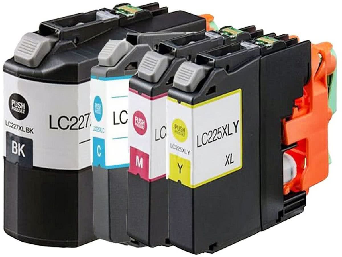 Inktdag Huismerk compatibel Inktcartridge / Alternatief voor Brother LC-225XL / LC-227XL multipack zwart + kleur set 4 pak