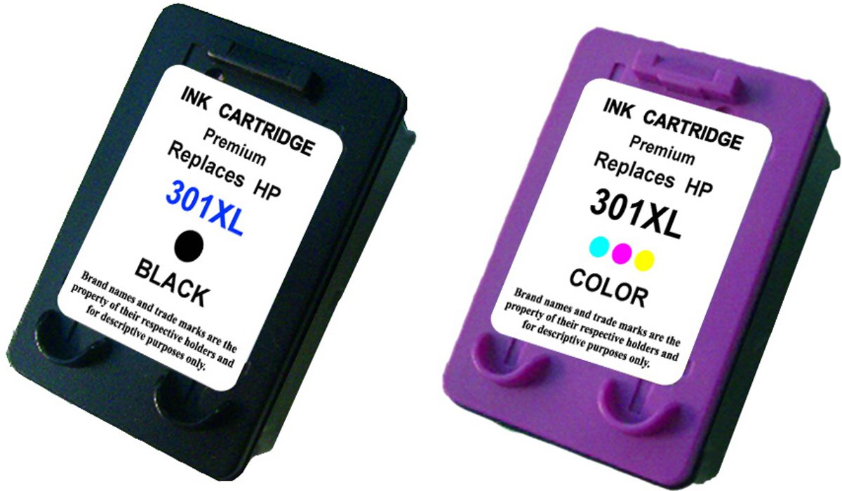 Inktdag inkcartridge alternatief voor de HP 301XL zwart (CH563EE) + kleur (CH564EE)