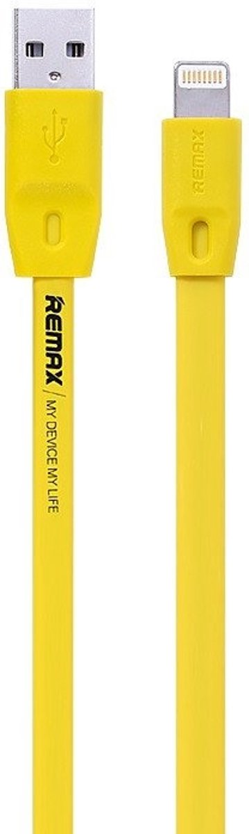 Remax RCFSL1MY 1m USB A Lightning Geel mobiele telefoonkabel