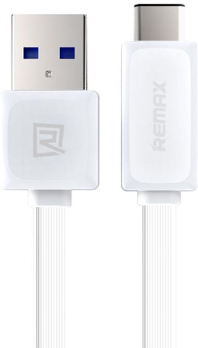 Remax platte USB-C kabel 1 meter wit