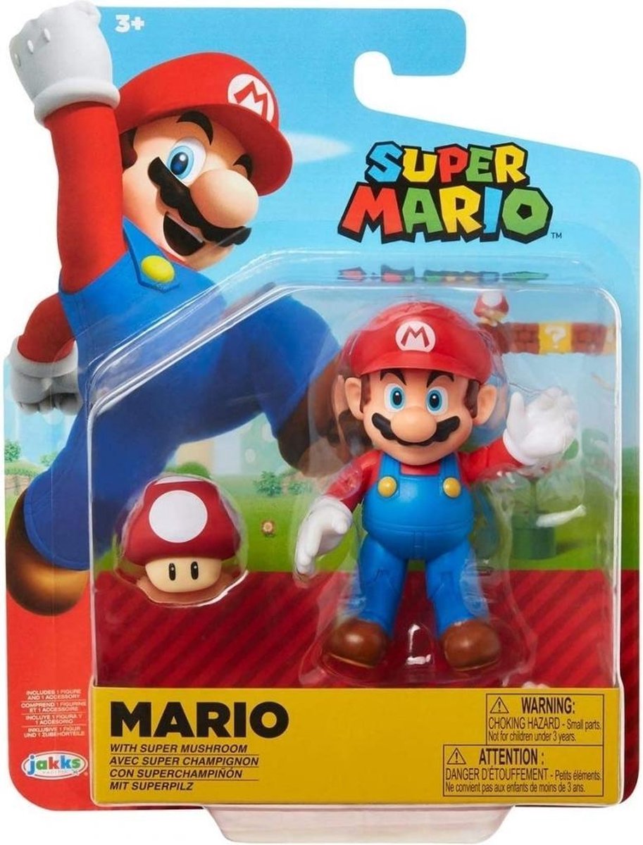 Super Mario Action Figure - Mario with Super Mushroom