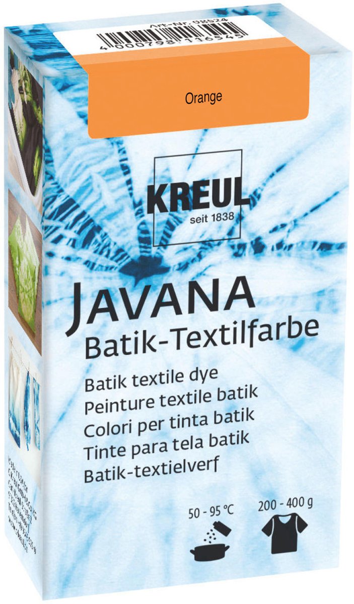 Javana Oranje Batik Textile Dye - 70ml tie dye verf