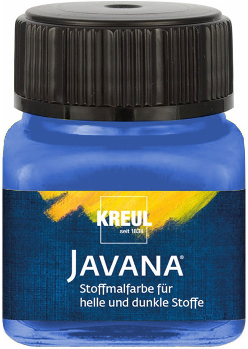 Javana blauwe textielverf 20ml – Voor licht en donker gekleurd textiel