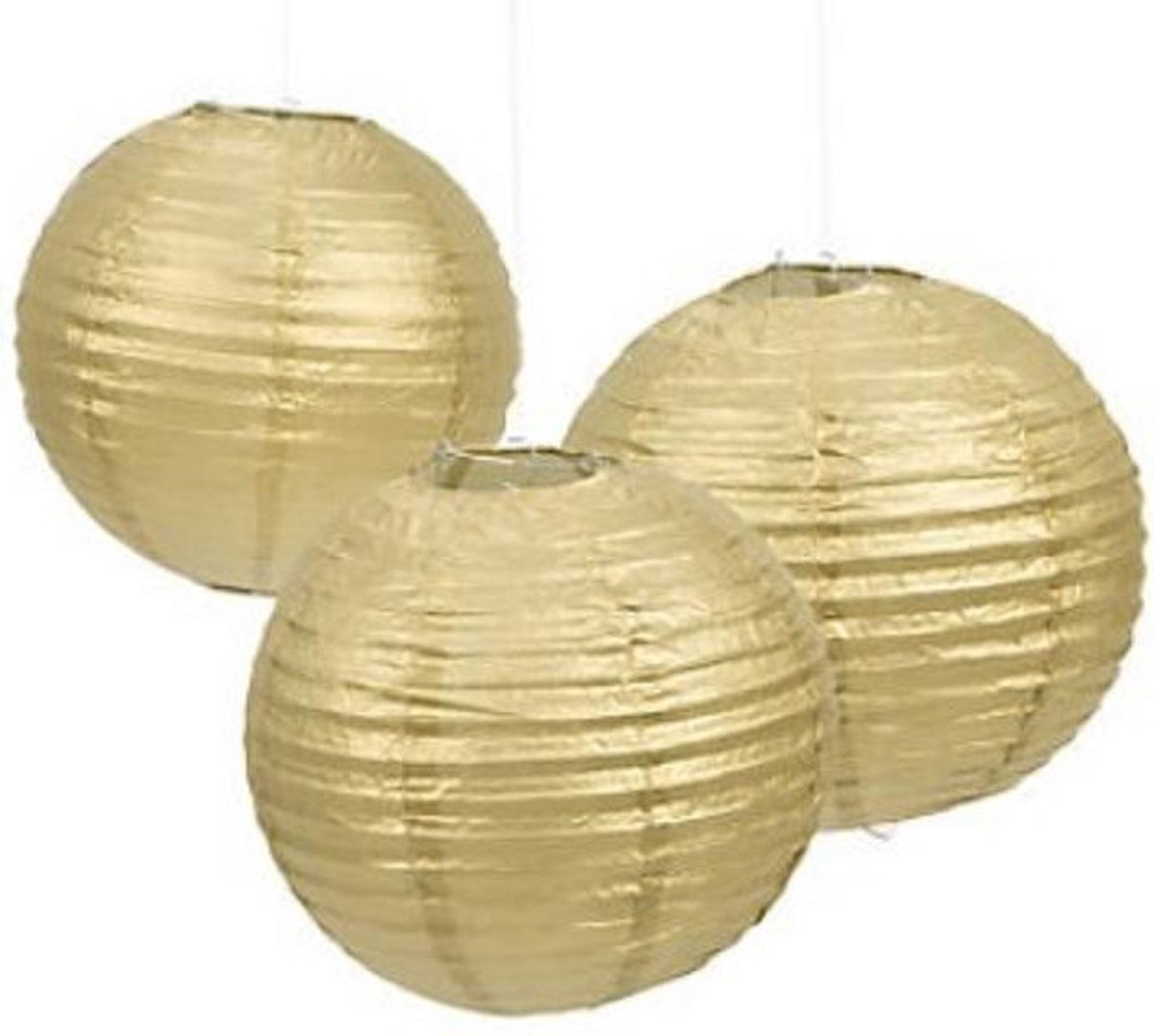 Papieren lampion goud - 30 cm - 6 stuks - papieren lantaren