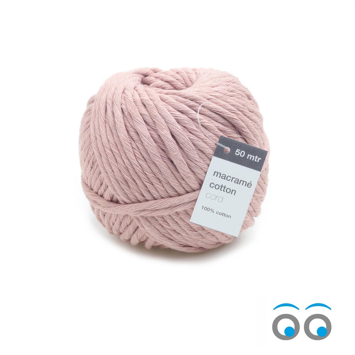 100 meter Macramé touw - Oude Roze