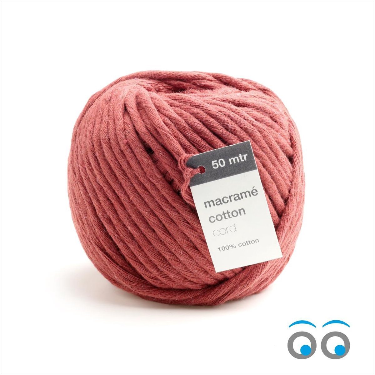 100 meter Macramé touw - steen rood