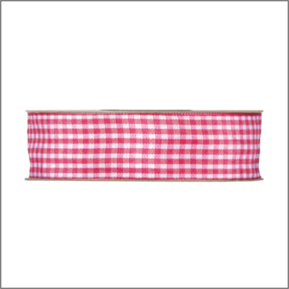 Ruit lint Pink - 20 meter x 25 mm - ruitjes lint