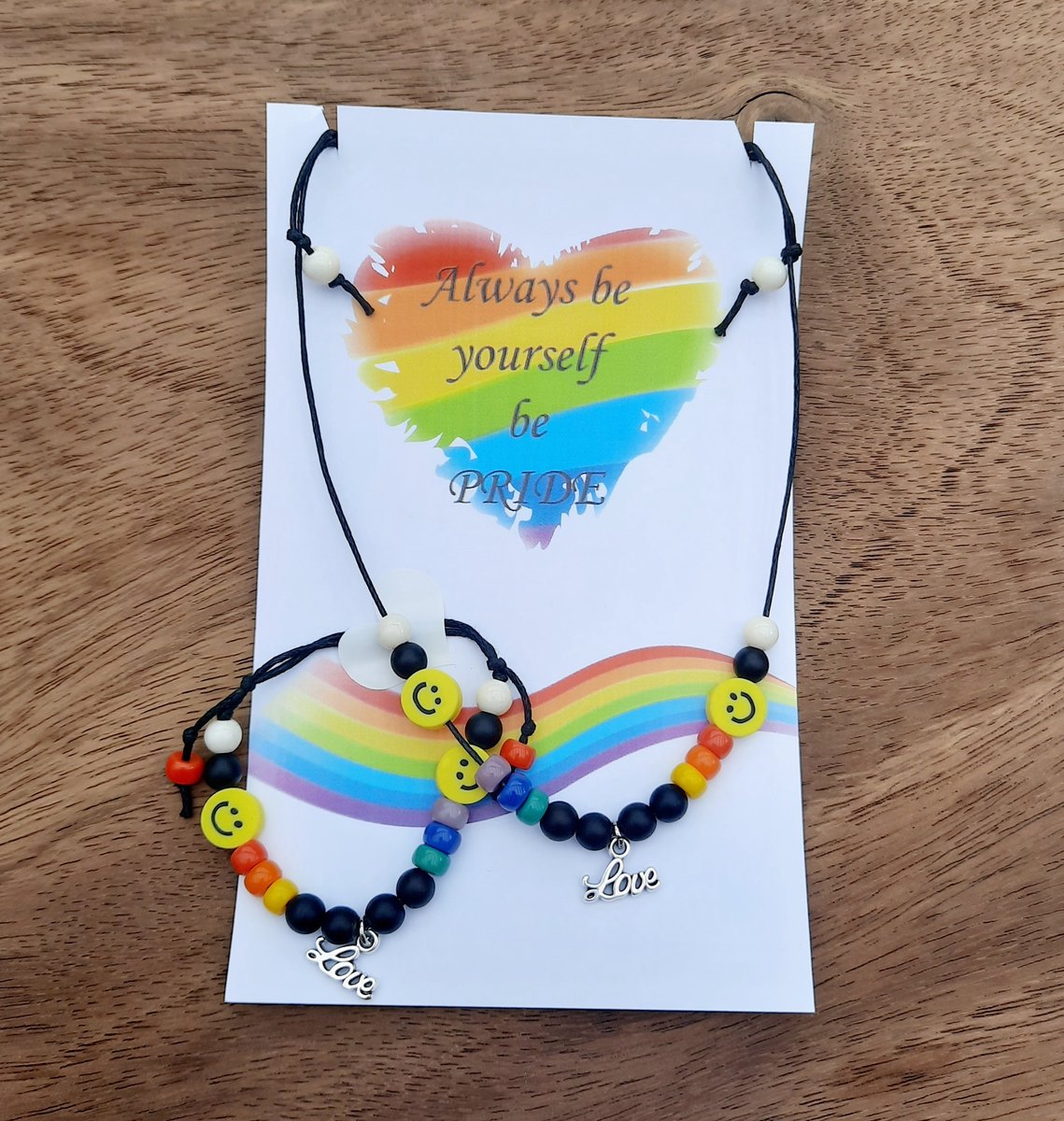 Set smiley met bloem/kinderarmband/LGBTQ+ /kadootje4kids