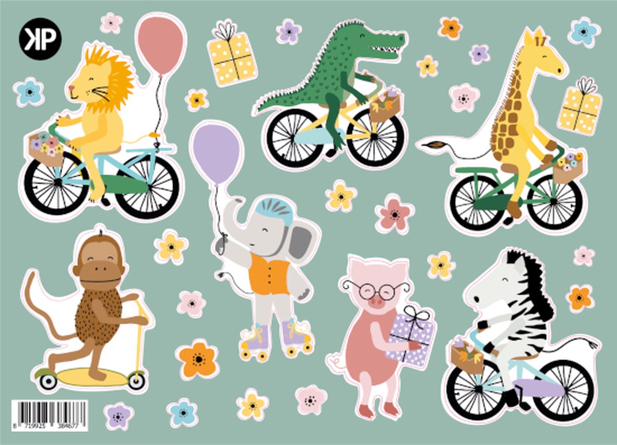 Winkeltje van Geluk - Stickervel - feest dieren - cadeau versiering