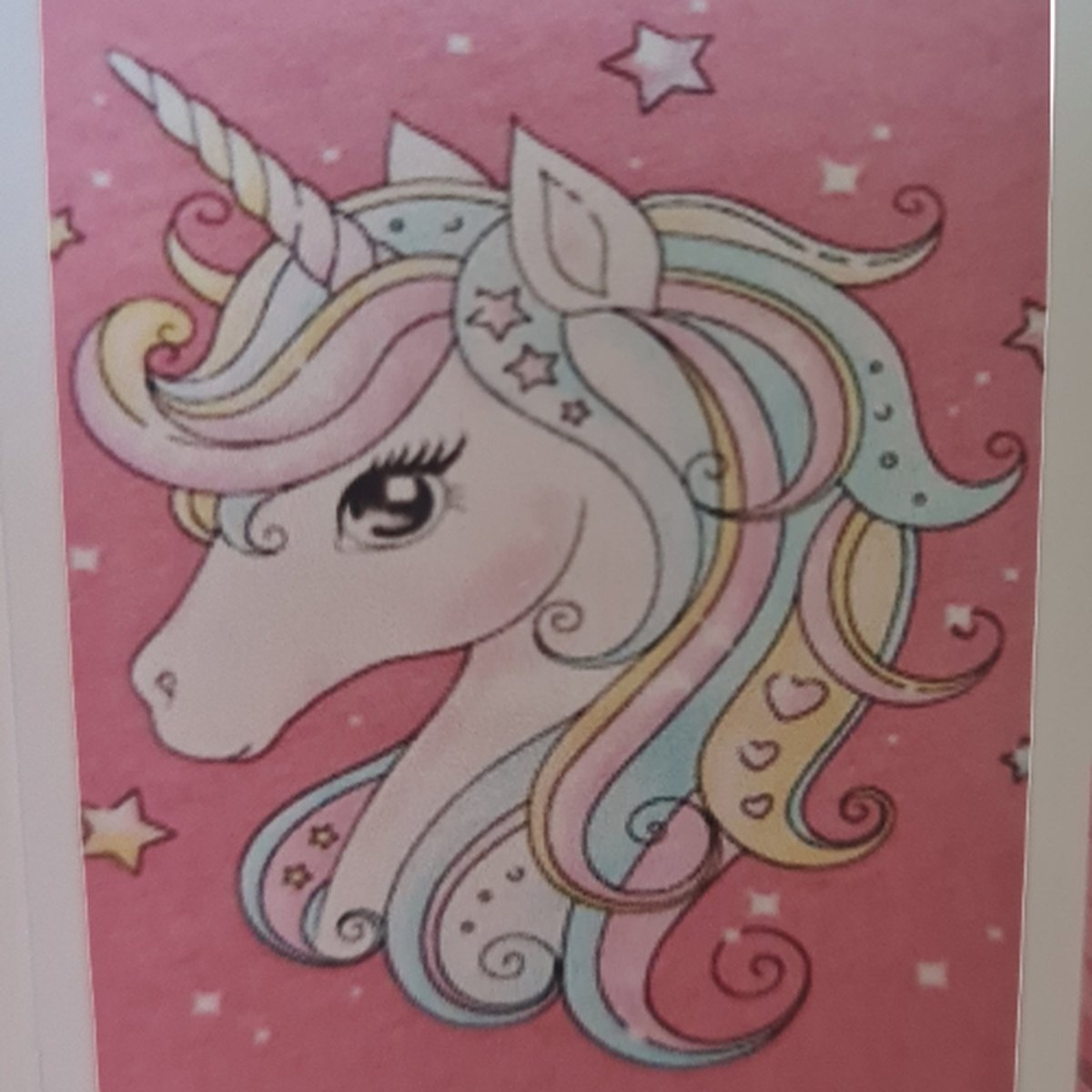 Diamond painting Unicorn hoofd, Eenhoorn  5d 20x30cm Kindercrea