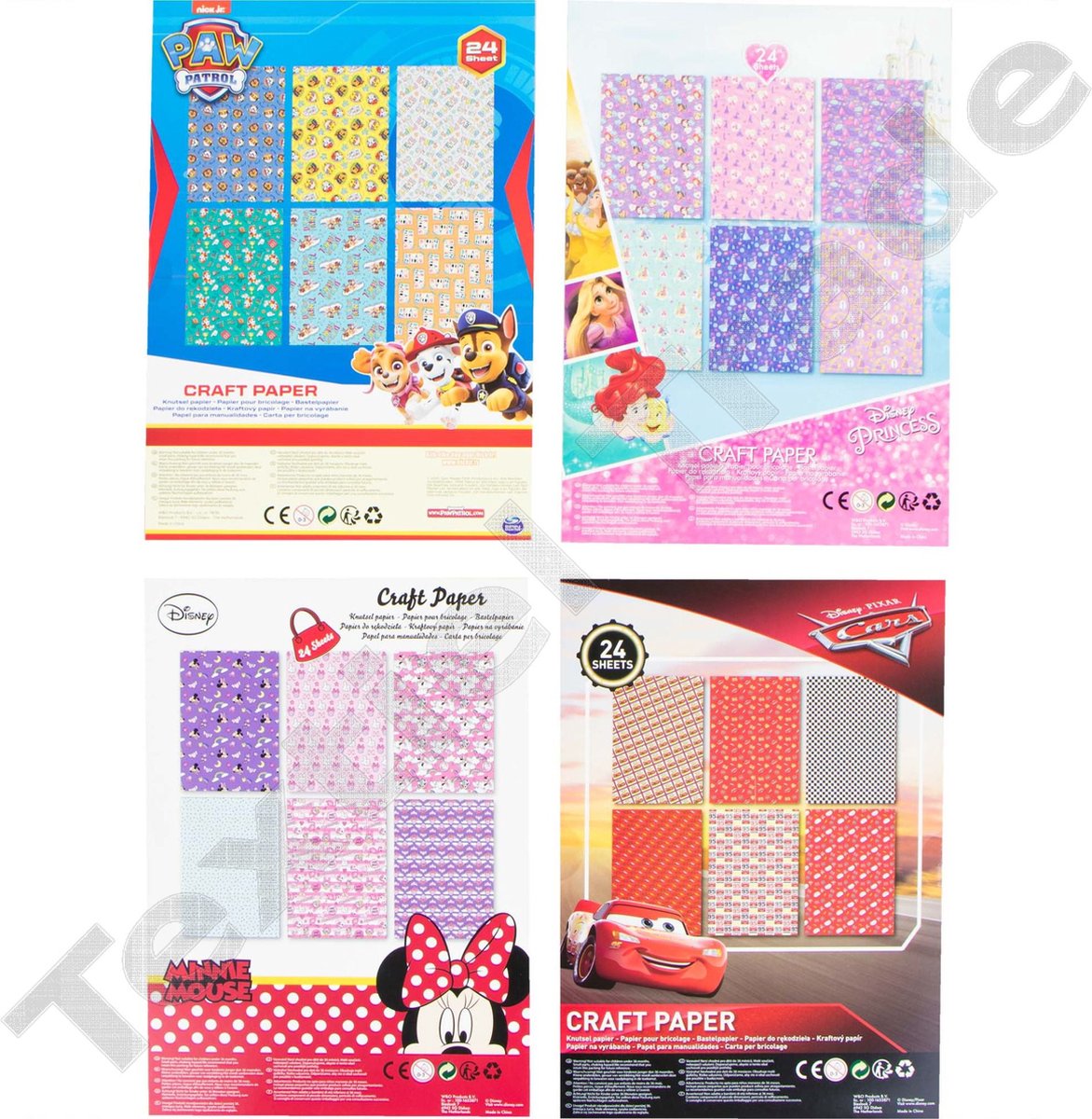 Disney knutselpapier 24 sheets 21x21x29.7cm