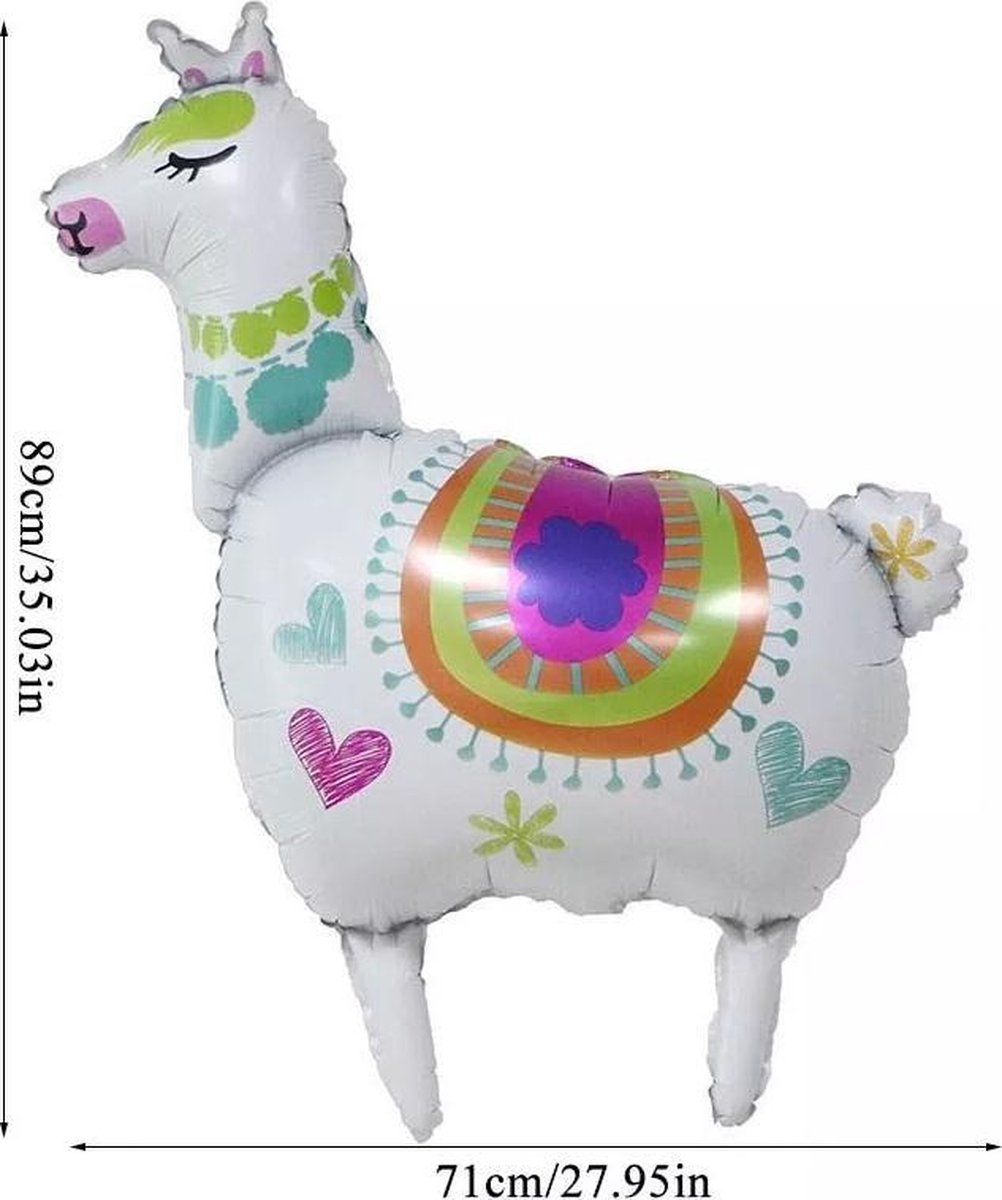 Folie ballon Lama wit 89x71cm kindercrea