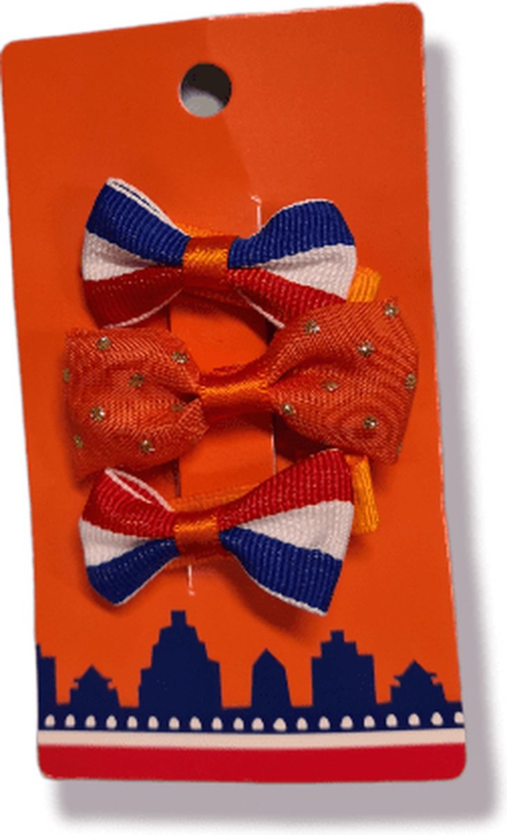 Haar-clipjes Oranje koningsdag/ek/wk , kindercrea