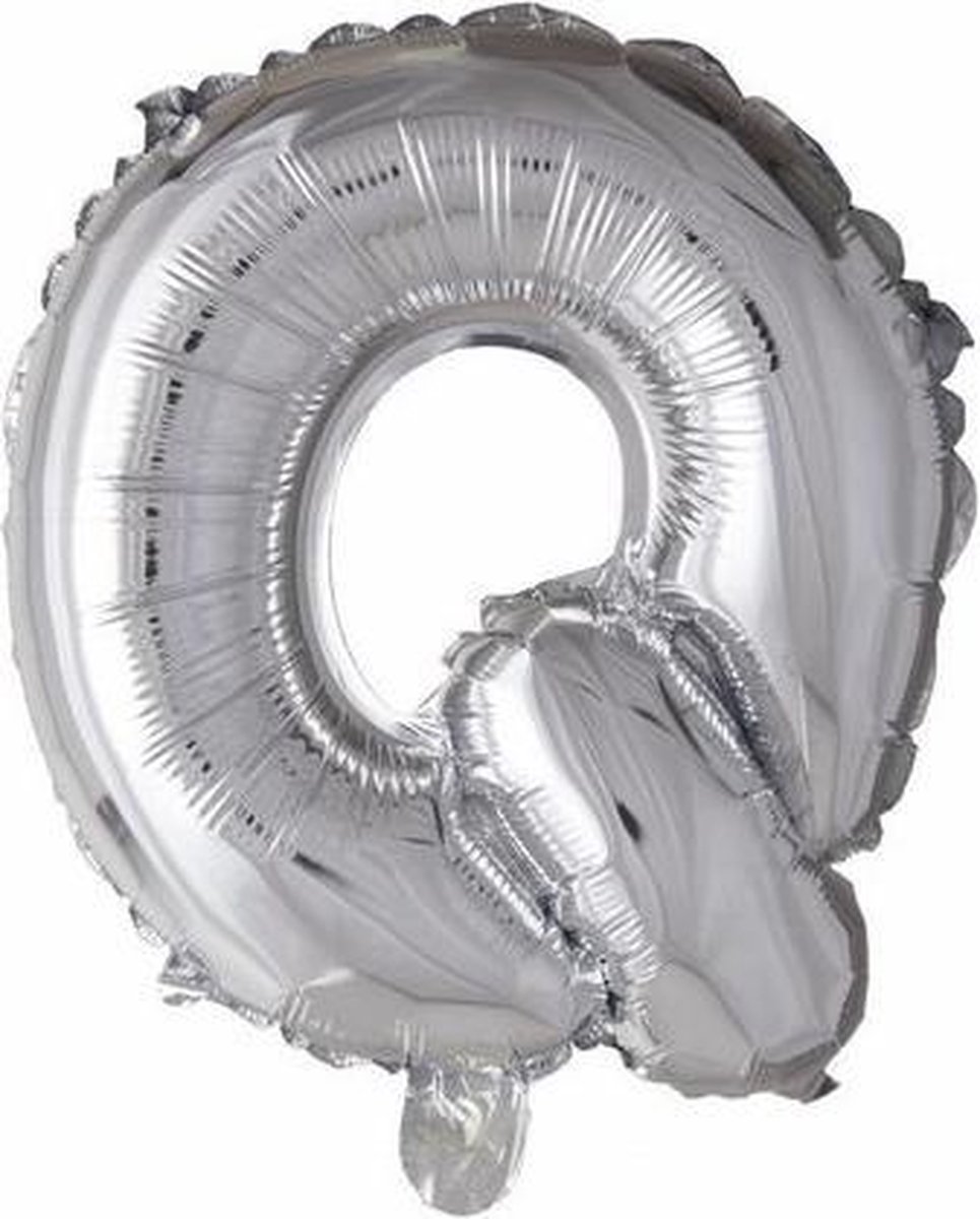 LetterBallon Q zilver 32inch, kindercrea