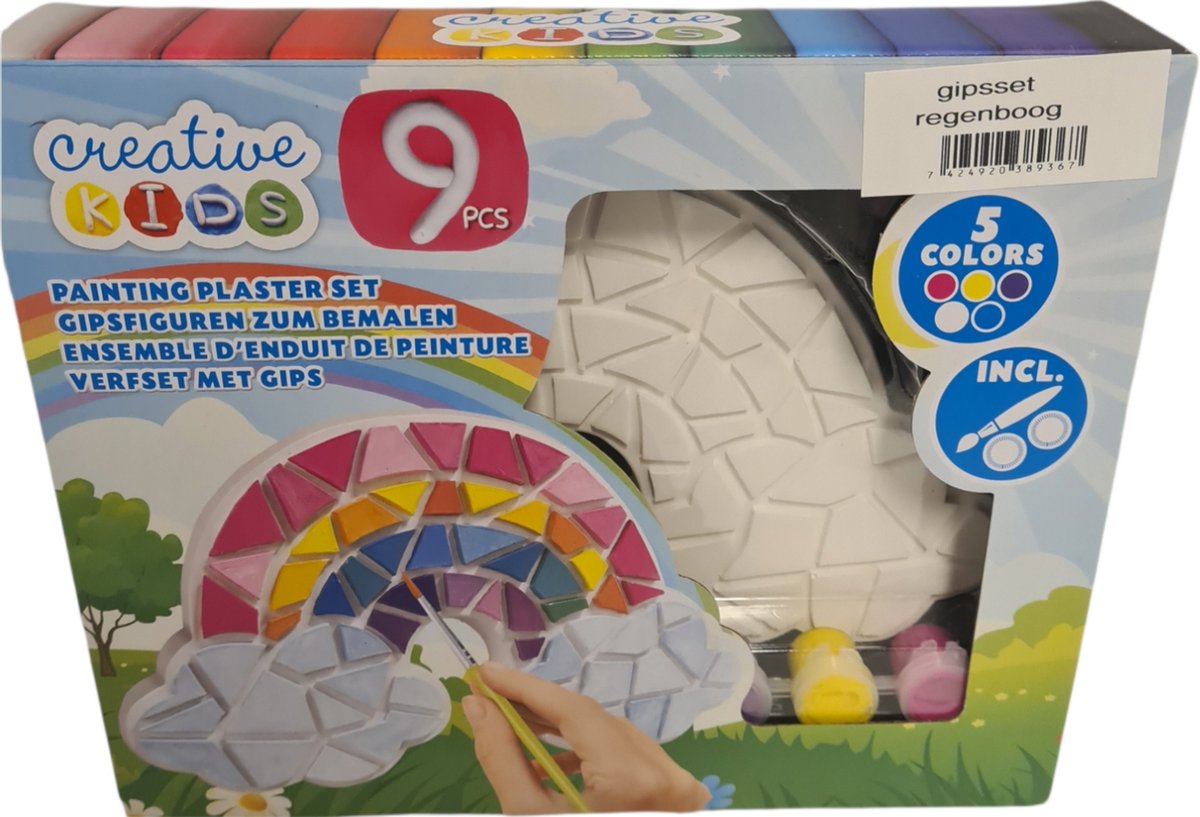 Mozaïek verf set regenboog, kindercrea