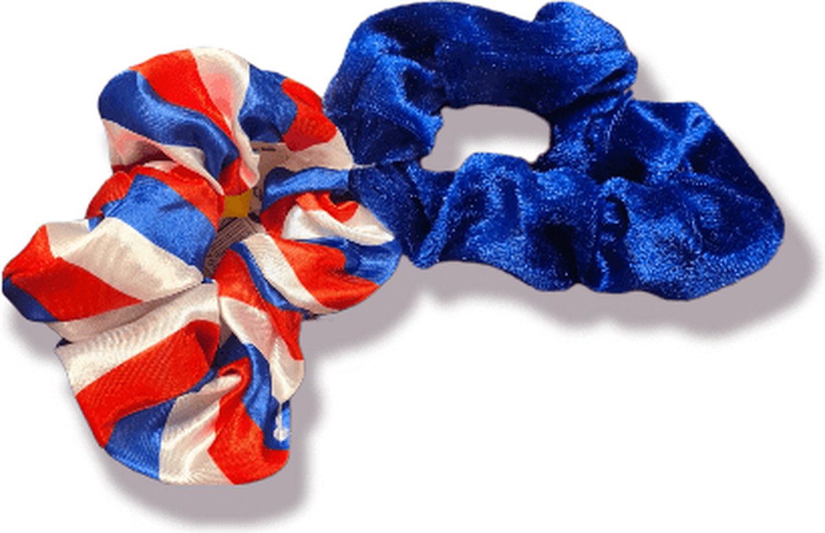 Scrunchie Blauw & Rood/Wit/Blauw