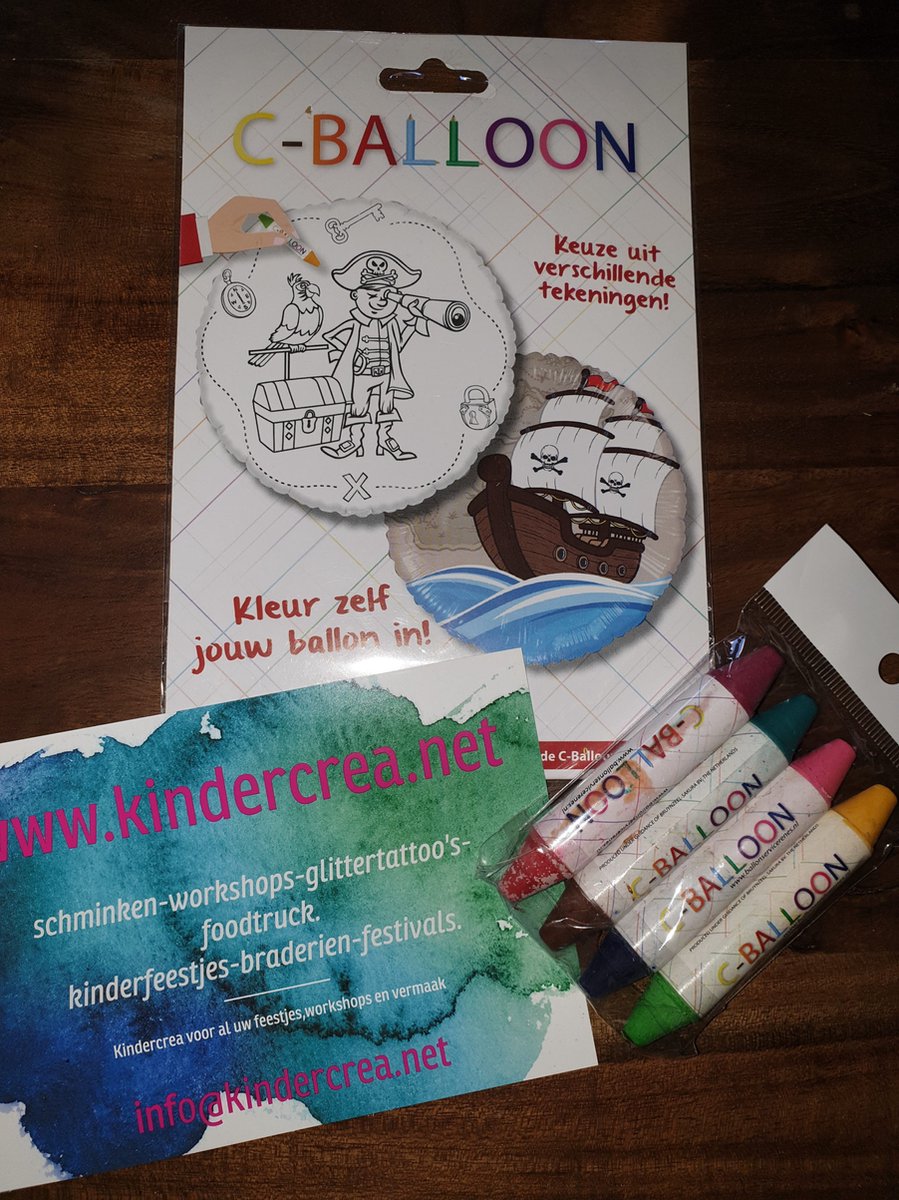 Versier je eigen ballon piraat, Folieballon, Kindercrea