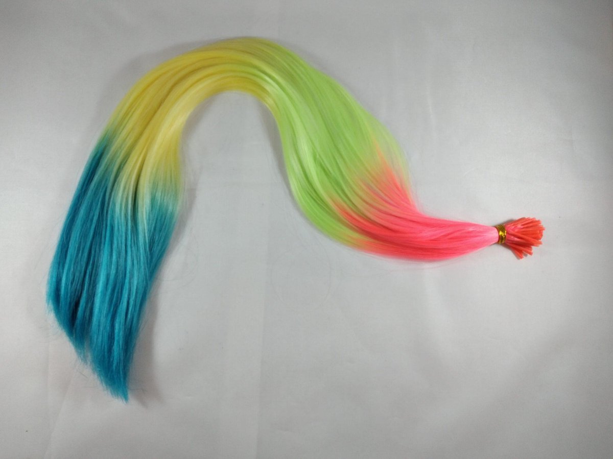 haar extention  fluor roze groen geel blauw nr 11, Kindercrea