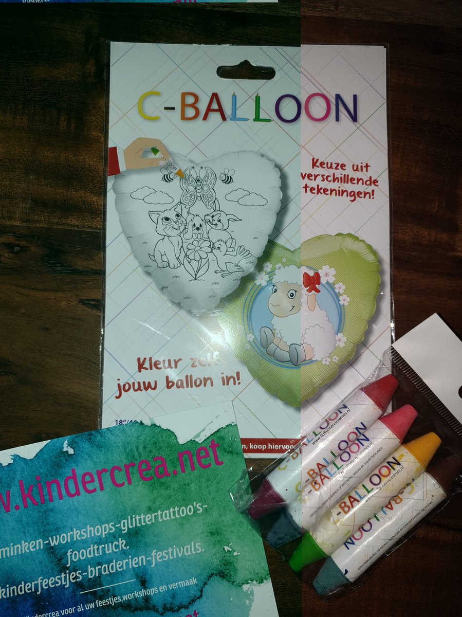 versier je eigen ballon dieren, hart, Kindercrea