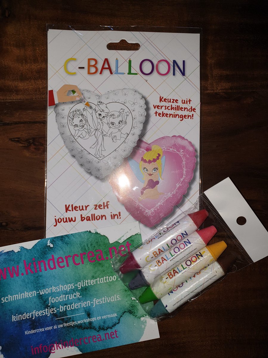 versier je eigen ballon elfjes, 45cm kindercrea