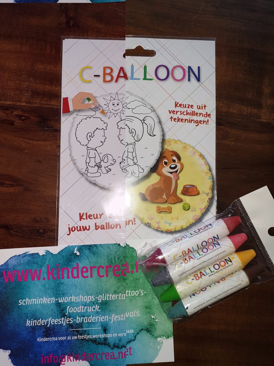 versier je eigen ballon hondjes, Folieballon Kindercrea