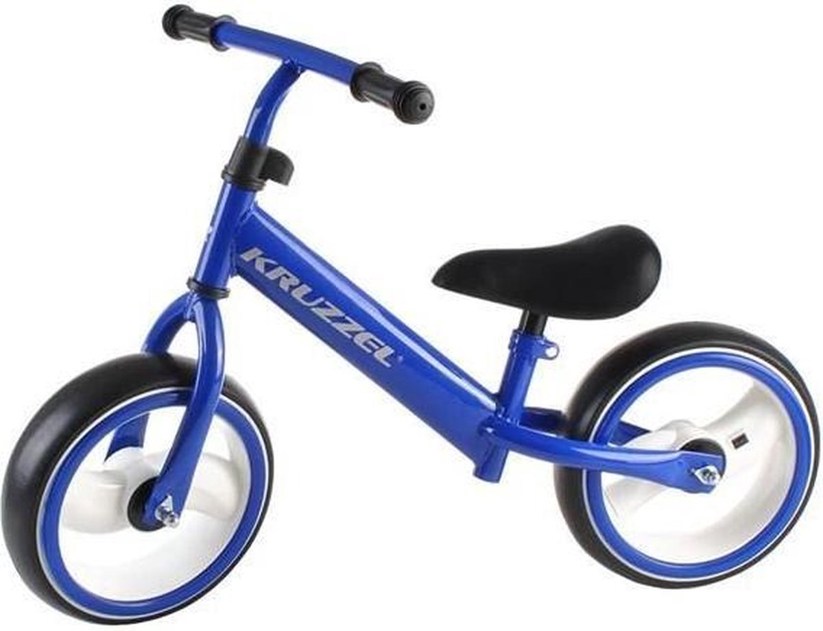 Kruzzel Loopfiets - blauw – sportief met LED – verstelbaar