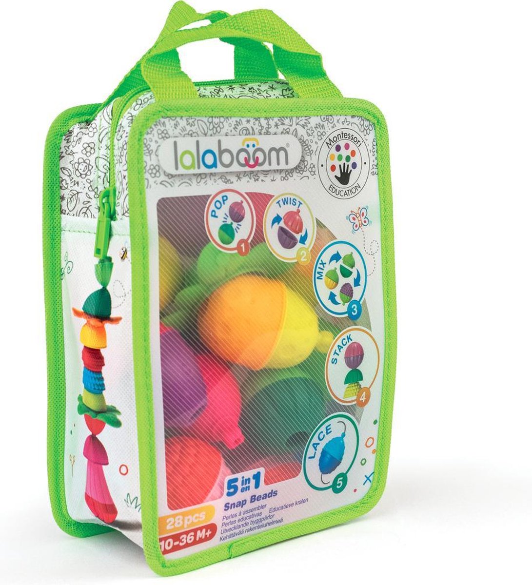 Lalaboom - Educatieve kralen en accessoires (28 st)