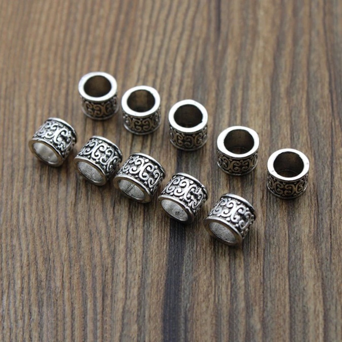 Baardkralen - Baard - Kralen - Dreadlock - Dreadlocks - Viking - Zilver - 4stuks