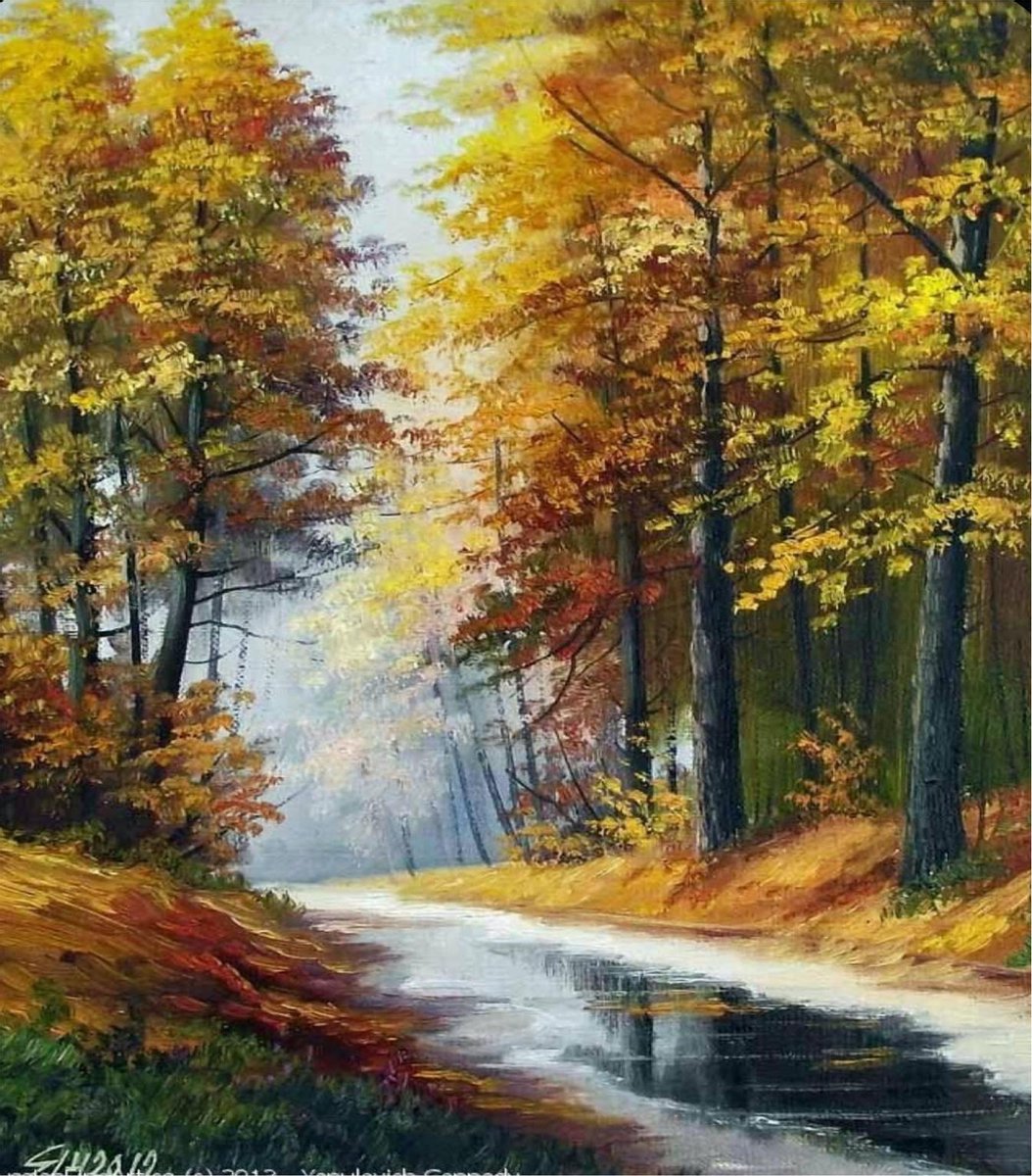 Lenks Diamond painting herfst in het bos 40 X 50cm ronde steentjes full paint Diamond Paint