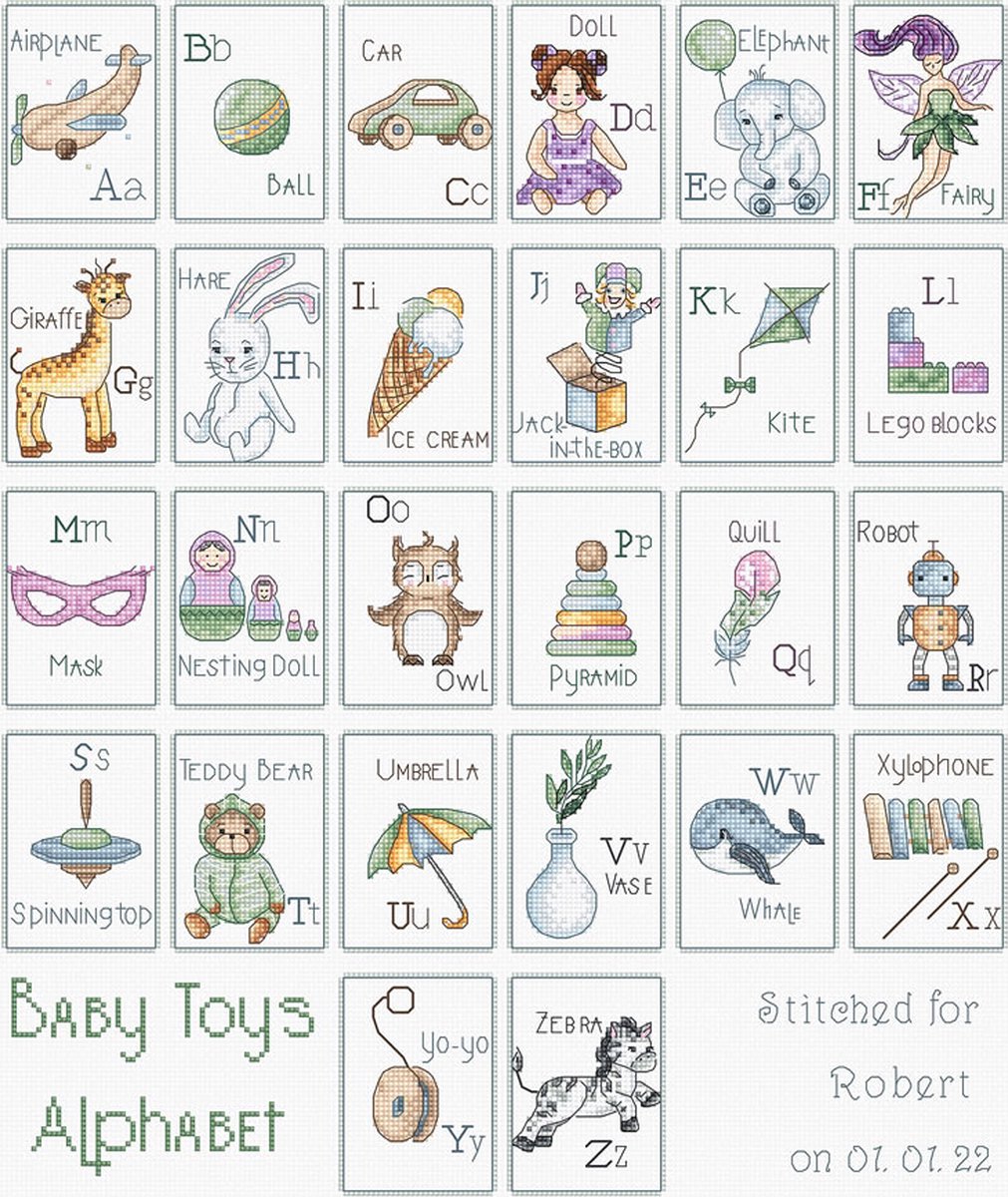 Leti Stich Baby Toys Alphabet borduren (pakket) L8063