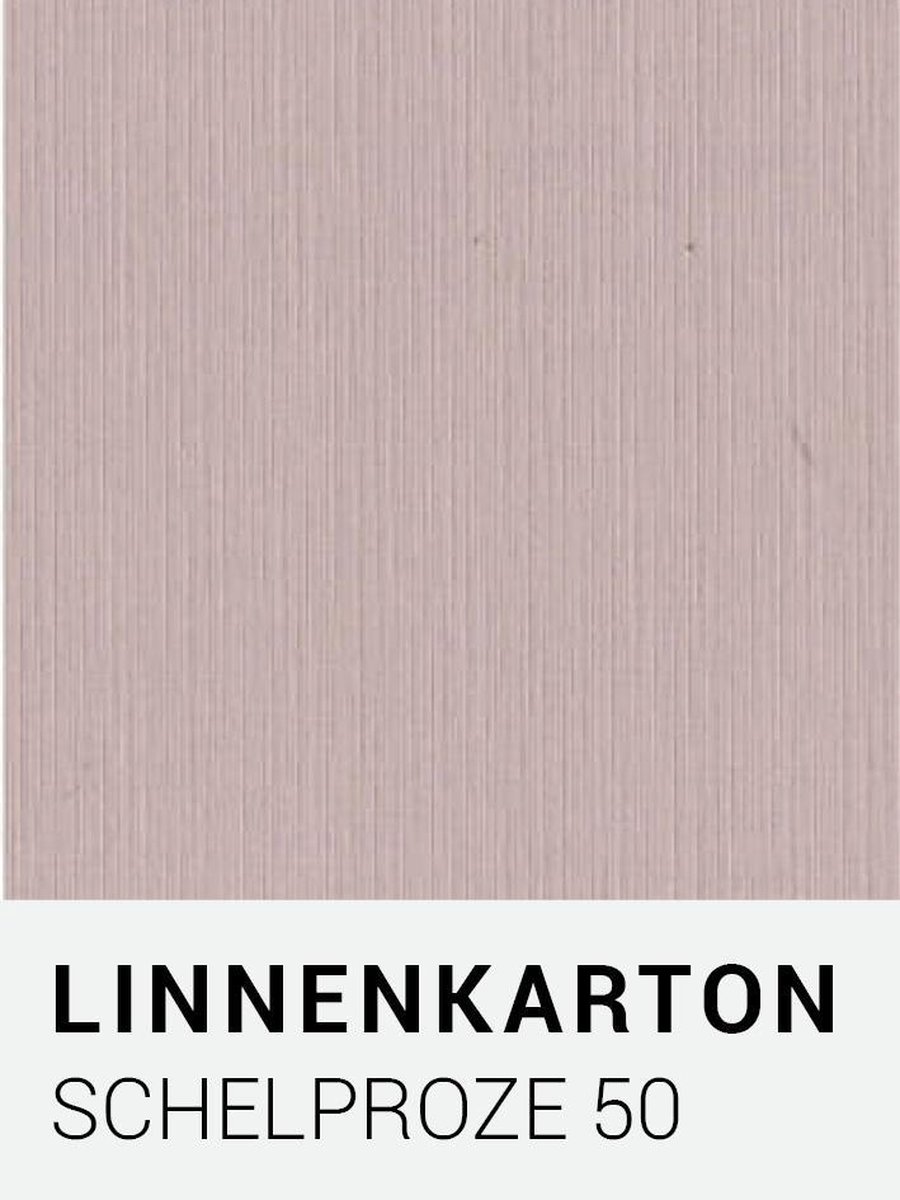 Linnenkarton 50 Schelp roze 30,5x30,5cm  240 gr.