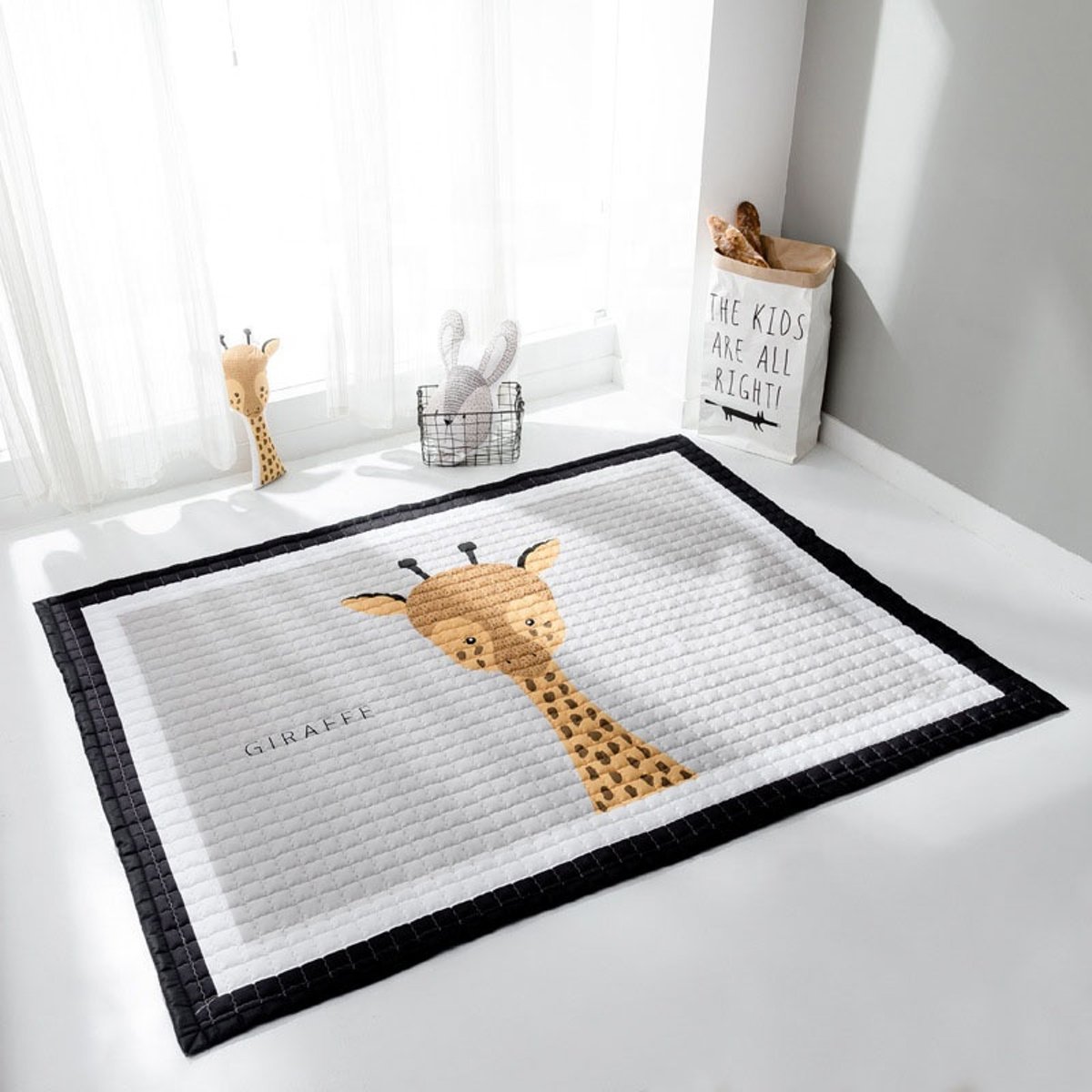 ECO Baby speelmat  met Giraffe – Speelkleed voor peuters – Antislip – Huis en tuin – Modern design met diverse dieren printen 100x150cm