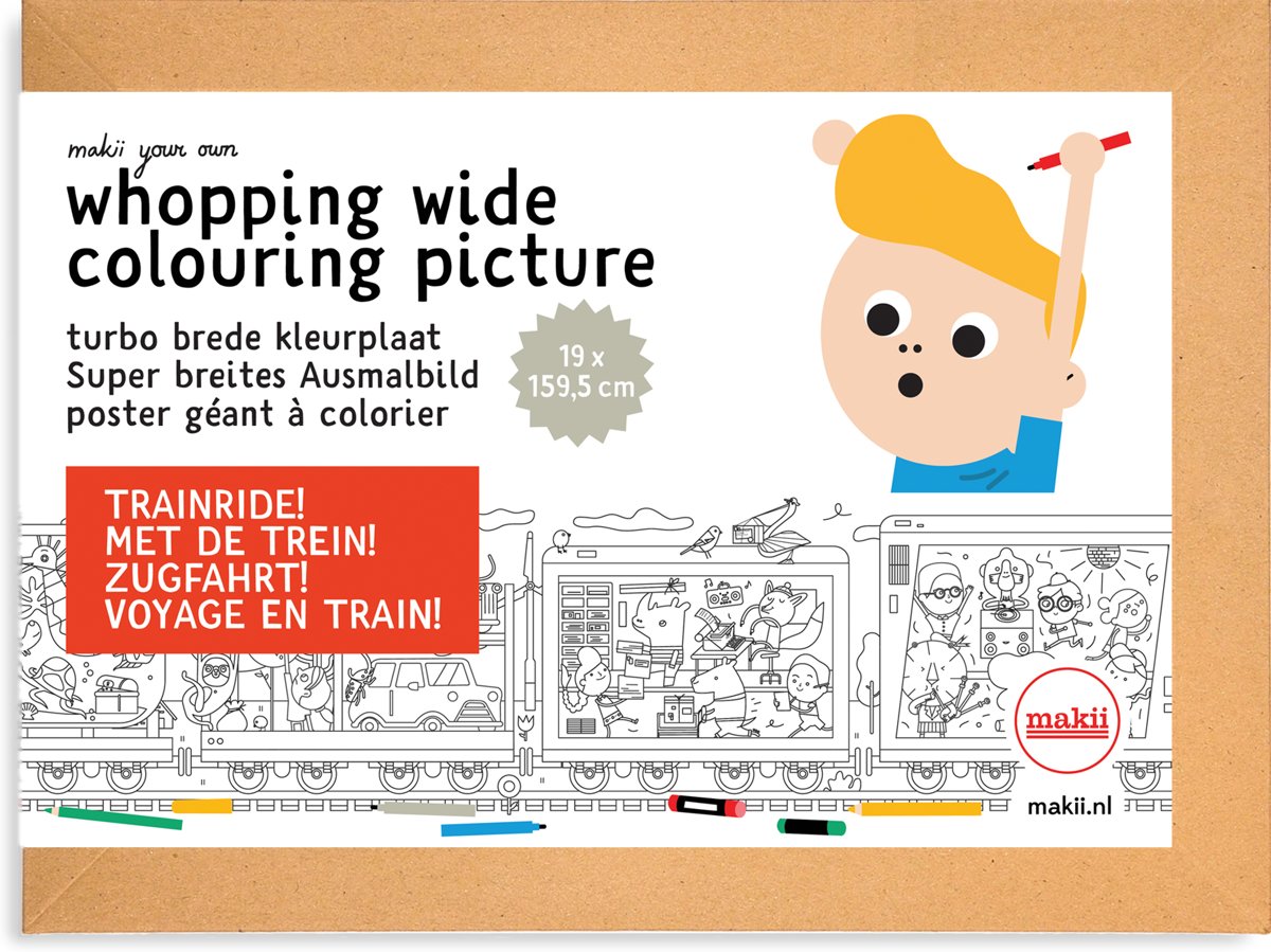 Makii Whopping Wide Colouring Picture TRAINRIDE!