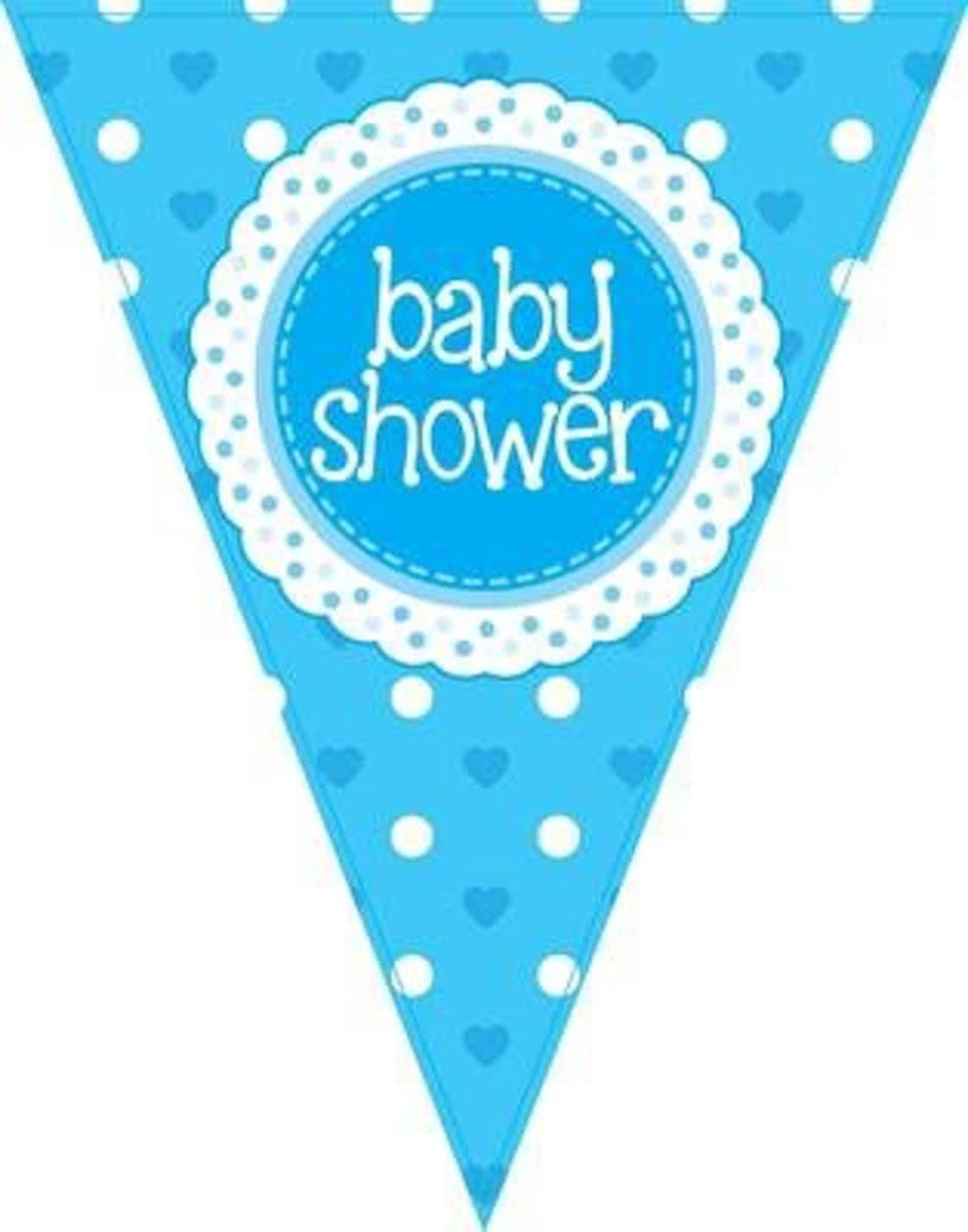 babyshower versiering slinger / vlaggenlijn blauw