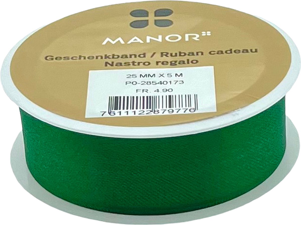 Geschenkband - Lint - 25 mm x 5 meter - Groen - 3 Stuks