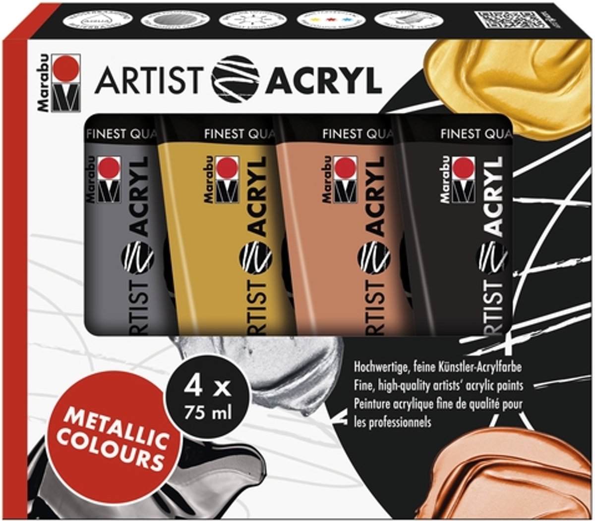 Artist acryl set - M�tallic 4 x 75 ml