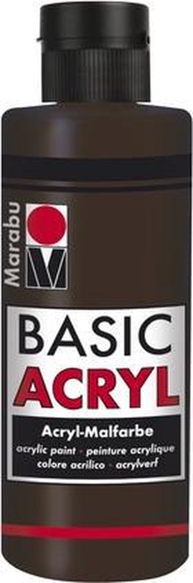 Basic Acryl busje 80 ML - Donkerbruin