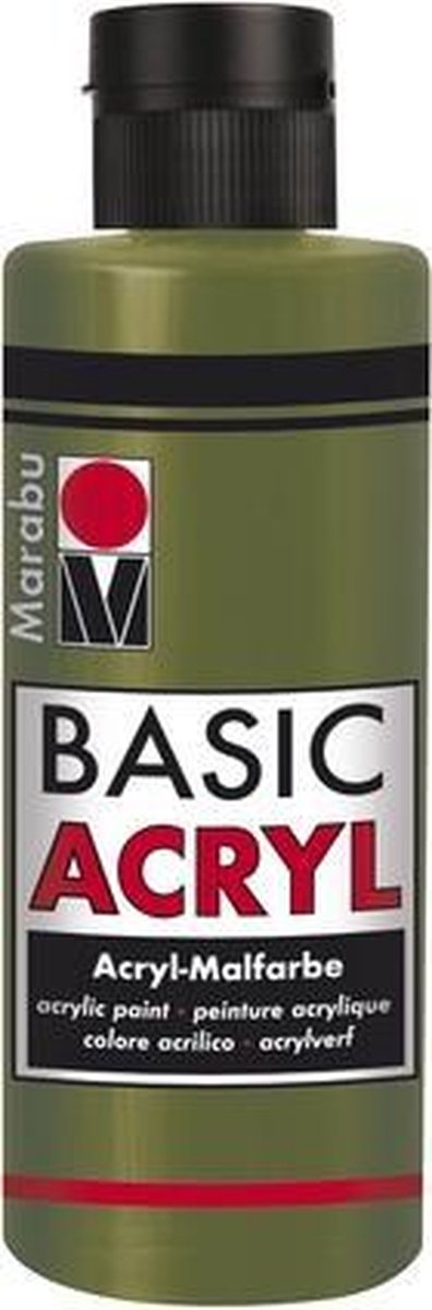 Basic Acryl busje 80 ML - Olijfgroen