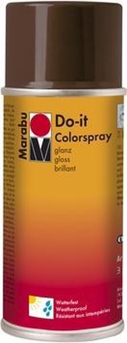 Do-It  Hoogglanzende  acrylverf Spuitbus 150 ml - Donkerbruin glanzend