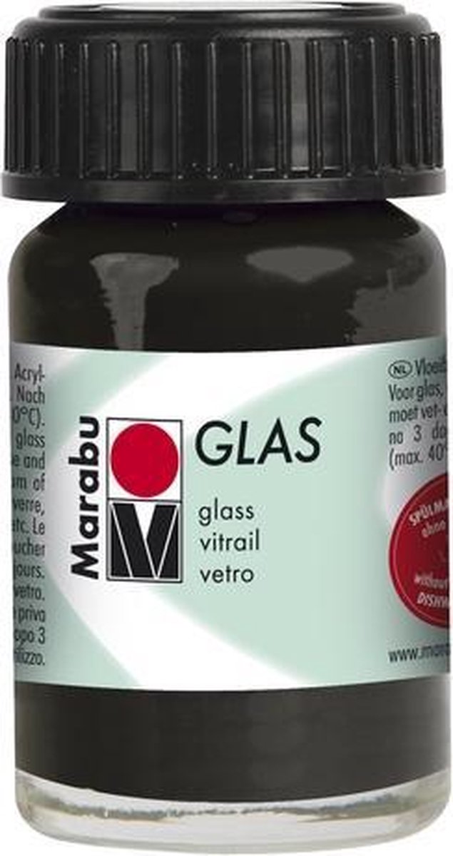 Glas 15 ml - Zwart