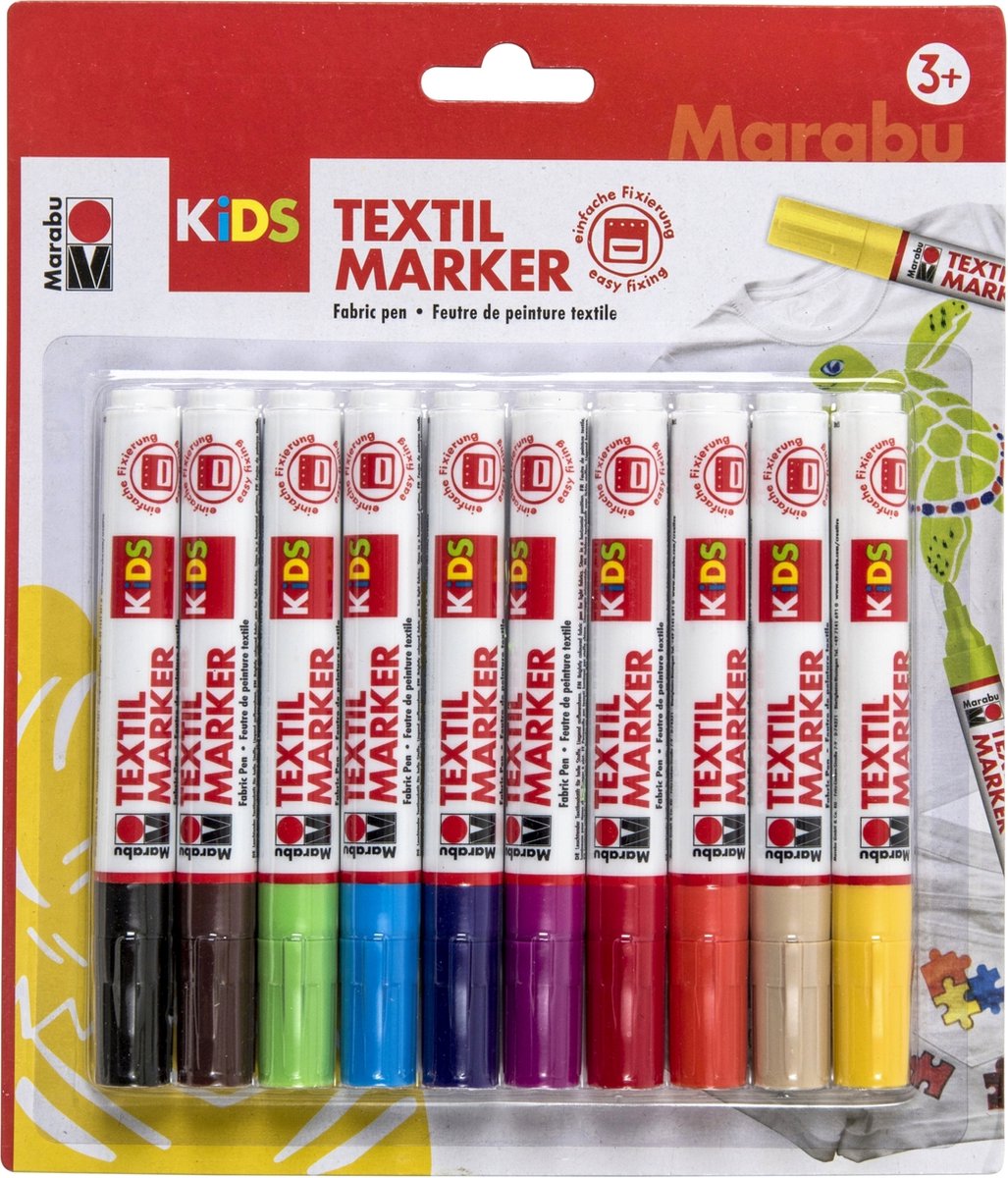 Marabu Kids Textielstiften - 10 kleuren