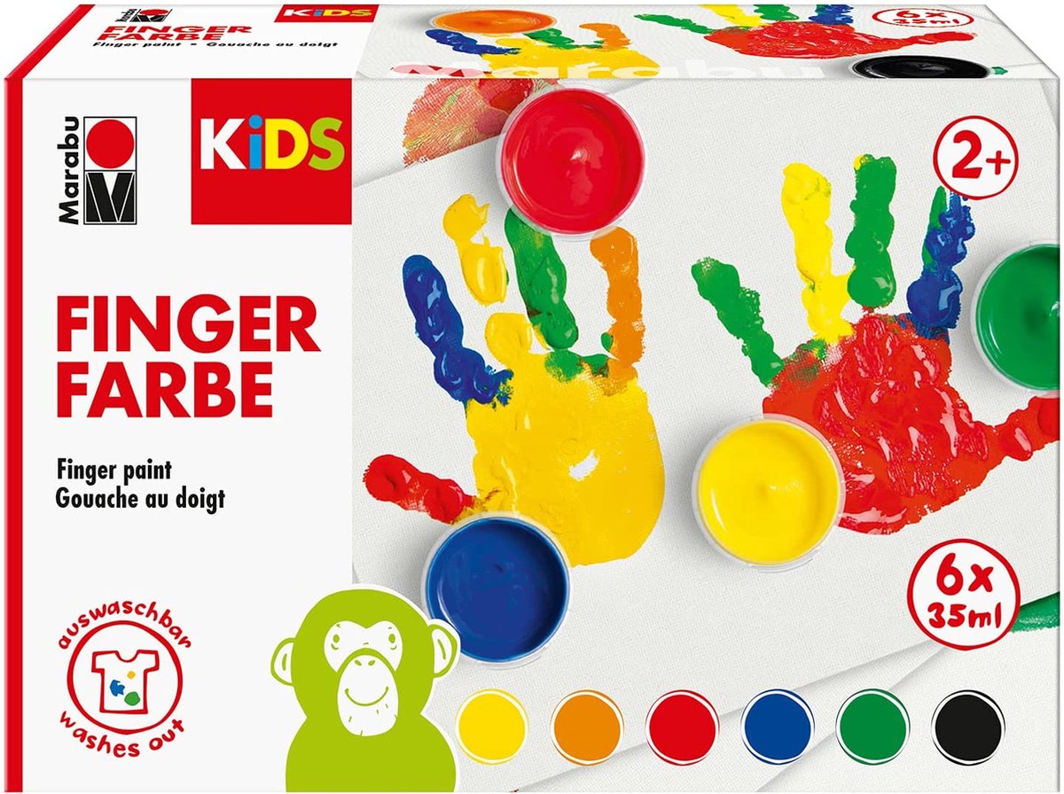 Marabu Kids Vingerverf - 6 kleuren x 35 ml