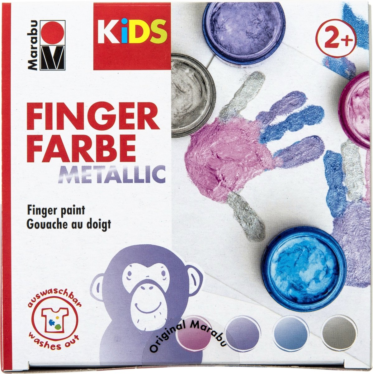 Marabu Kids Vingerverf Metallic - 4 kleuren x 100 ml